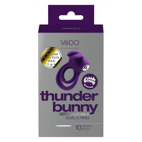 Фиолетовое эрекционное кольцо VeDO Thunder Bunny