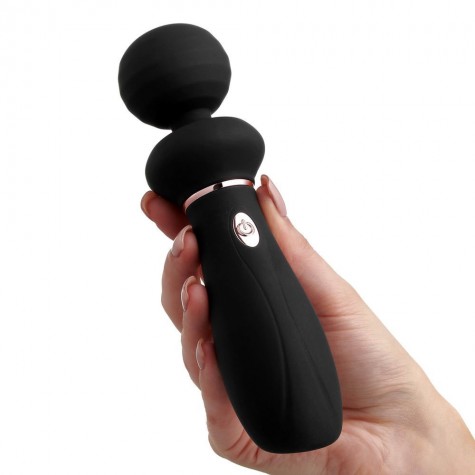 Черный вибратор So Divine Relax Portable Massage Wand - 24 см.